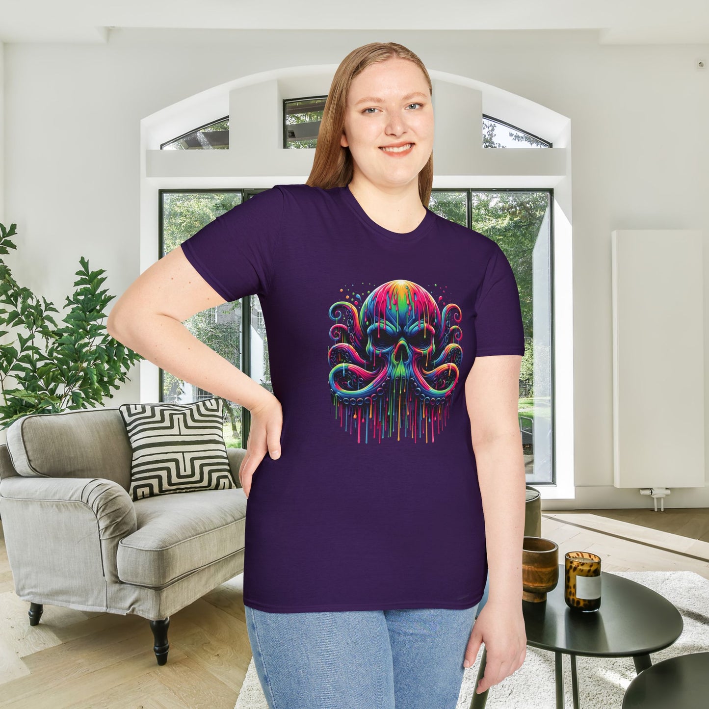 Colorful Skeleton Octopus Adult T-shirt