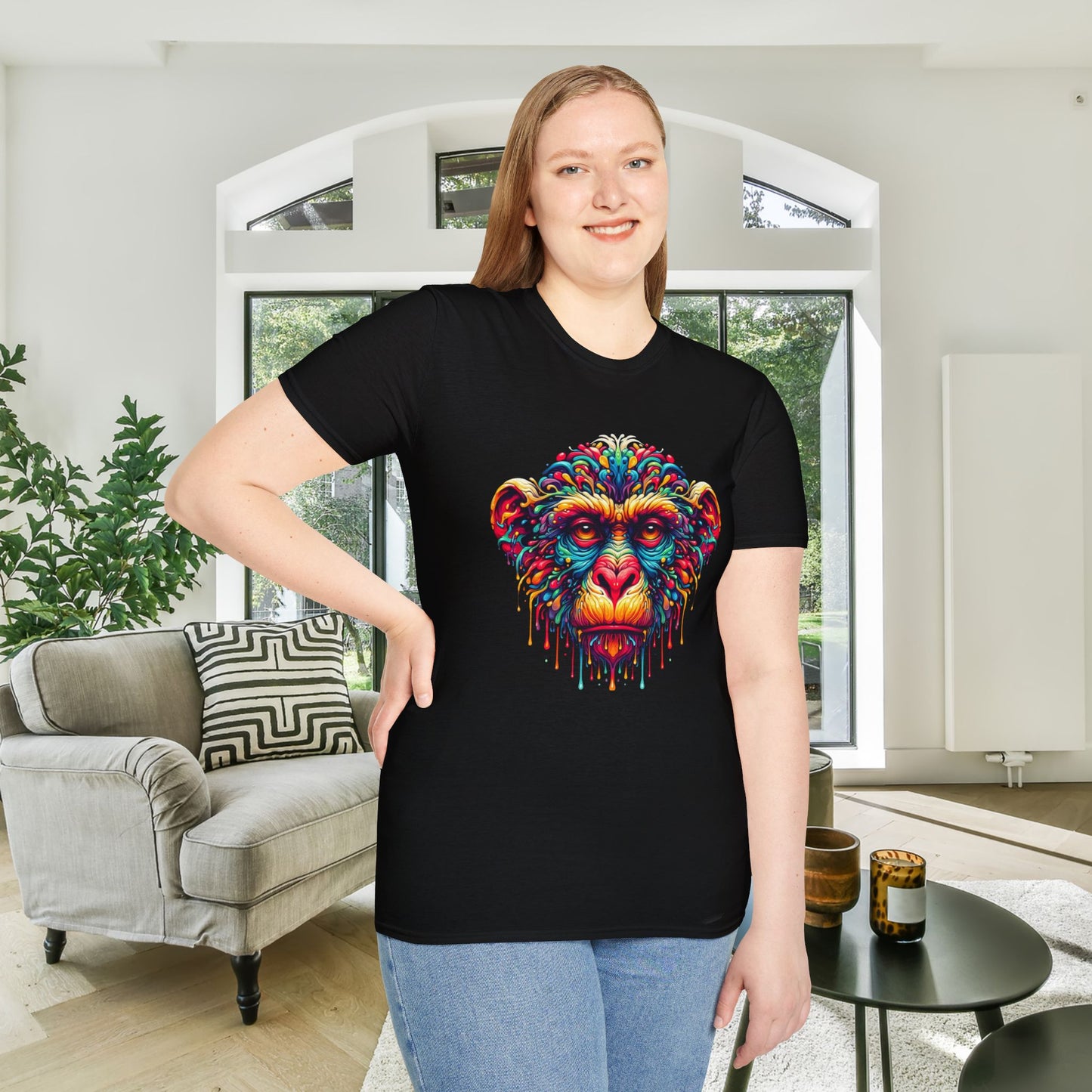 Colorful Chimp Adult T-shirt