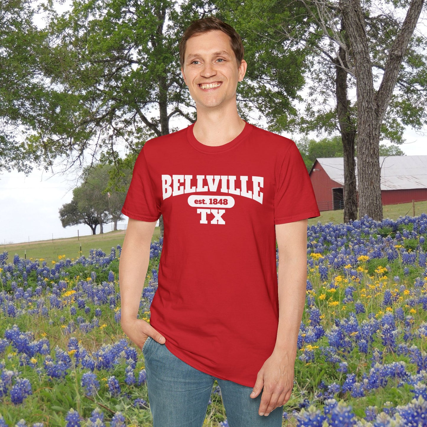 Bellville Tx Est. 1848 Adult T-shirt