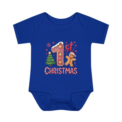 My First Christmas (Gingerbread Man) Infant Baby Rib Bodysuit