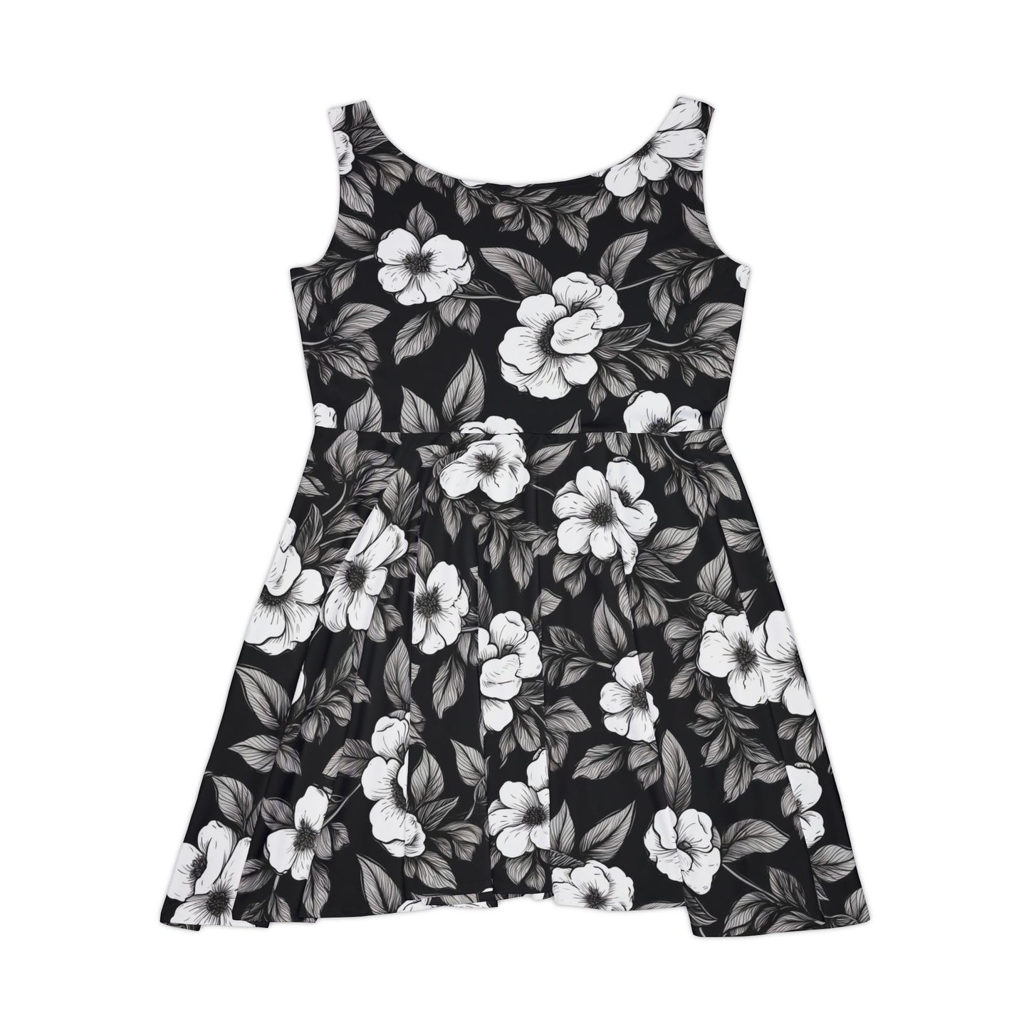 Black & White Daisies Women's Skater Dress