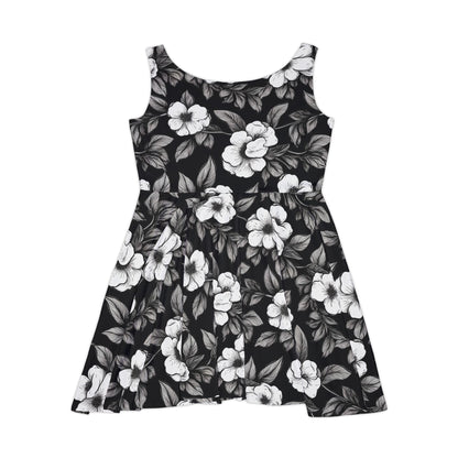 Black & White Daisies Women's Skater Dress