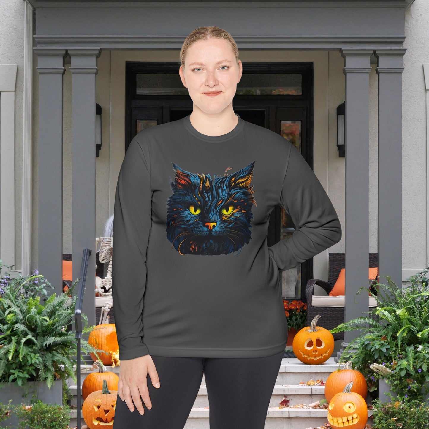 Creepy Black Cats 15 Adult Long Sleeve Tee
