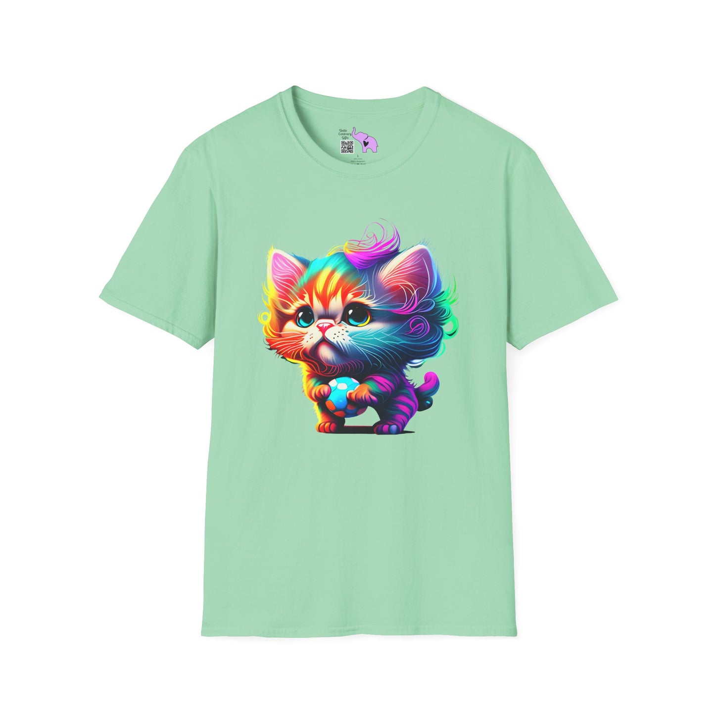 Cute Colorful Kitten Adult T-shirt
