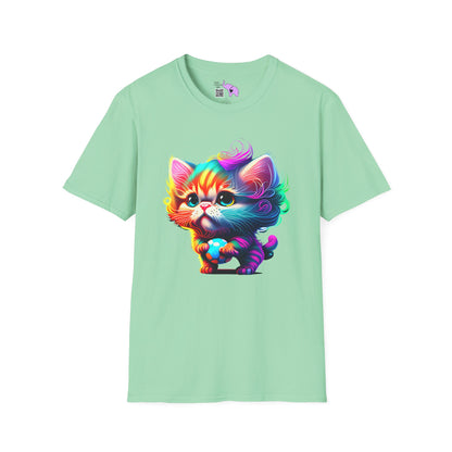 Cute Colorful Kitten Adult T-shirt
