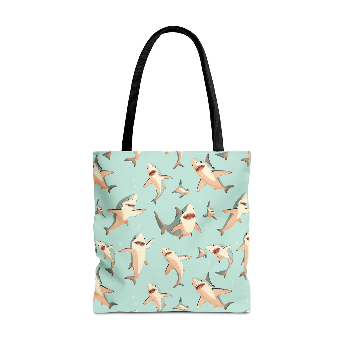 Aquamarine Sharks Canvas Tote Bag