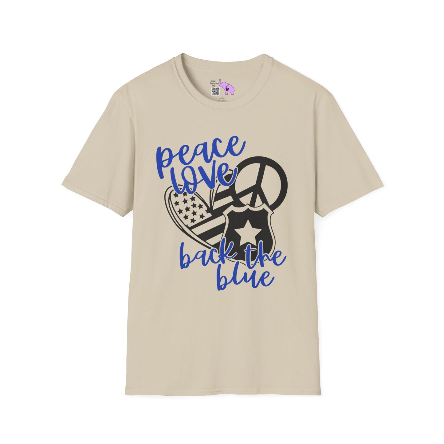 Peace Love Back The Blue Adult T-shirt