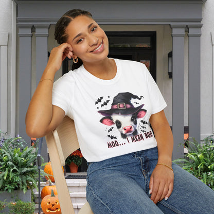 Moo...I Mean Boo Baby Cow Adult T-shirt