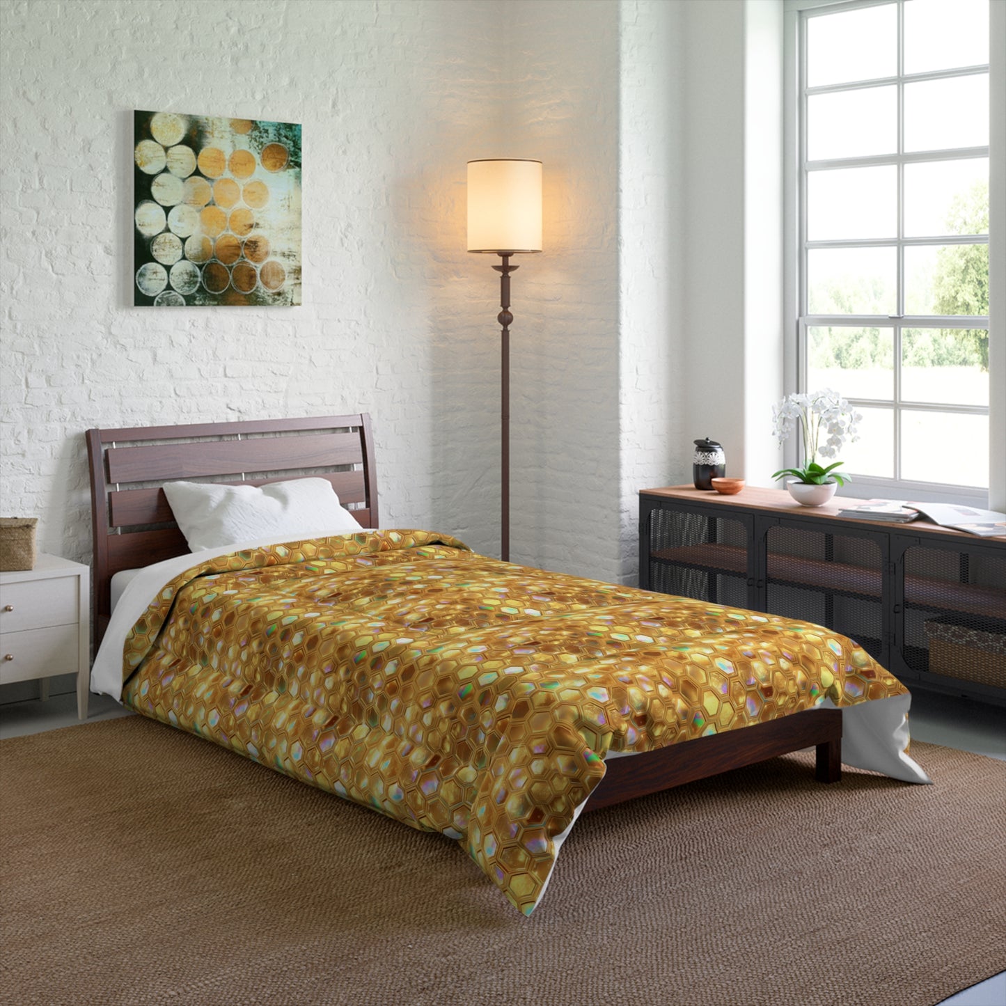 Golden Prism Grid Comforter