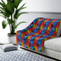 Palette Knife Hearts Fleece Blanket