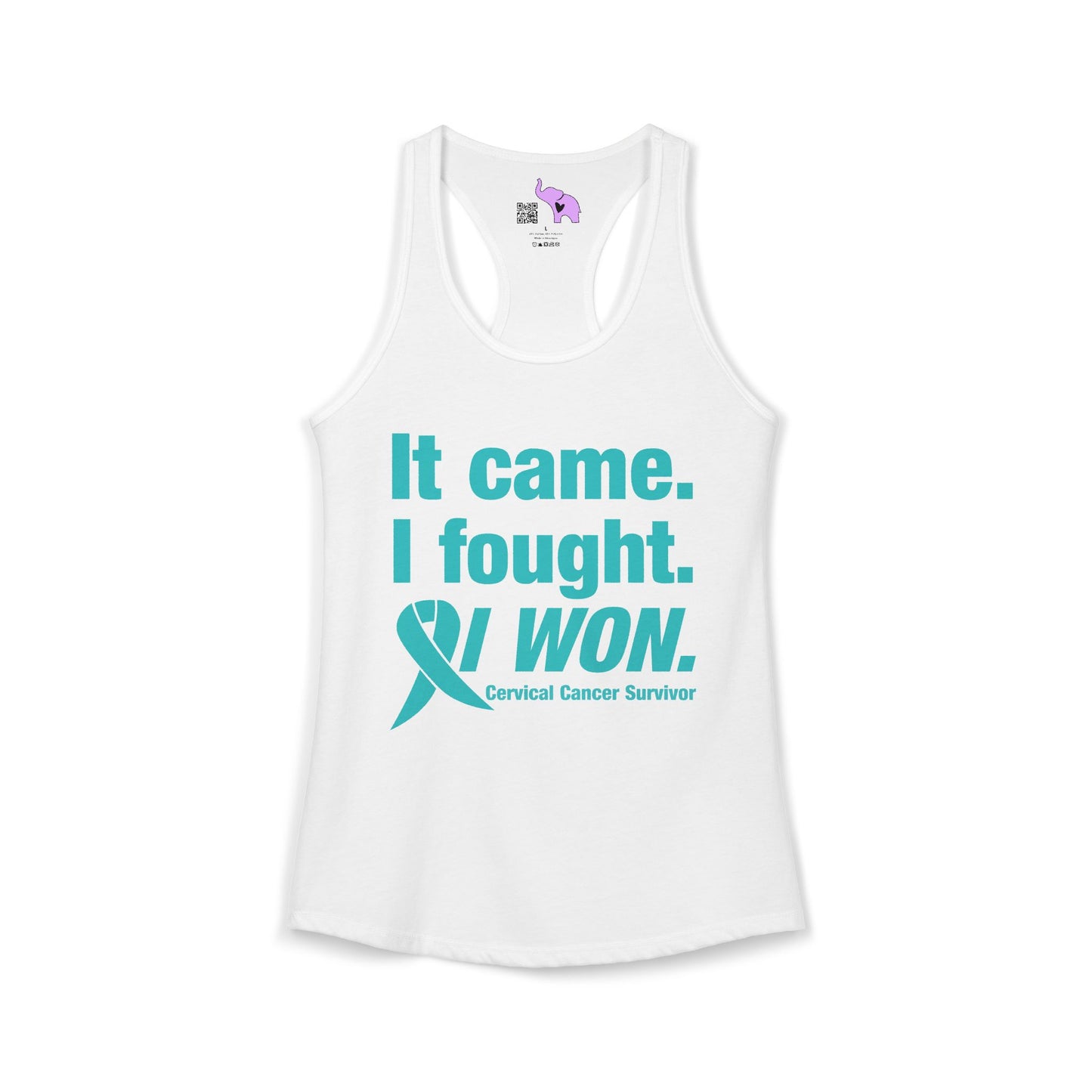 It Came I Fought I Won Cervical Cancer Survivior Women's Ideal Racerback Tank