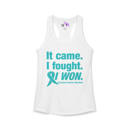 It Came I Fought I Won Cervical Cancer Survivior Women's Ideal Racerback Tank