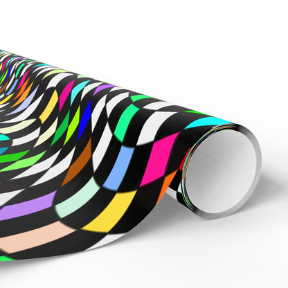 Warped Colorful Checkered Wrapping Paper