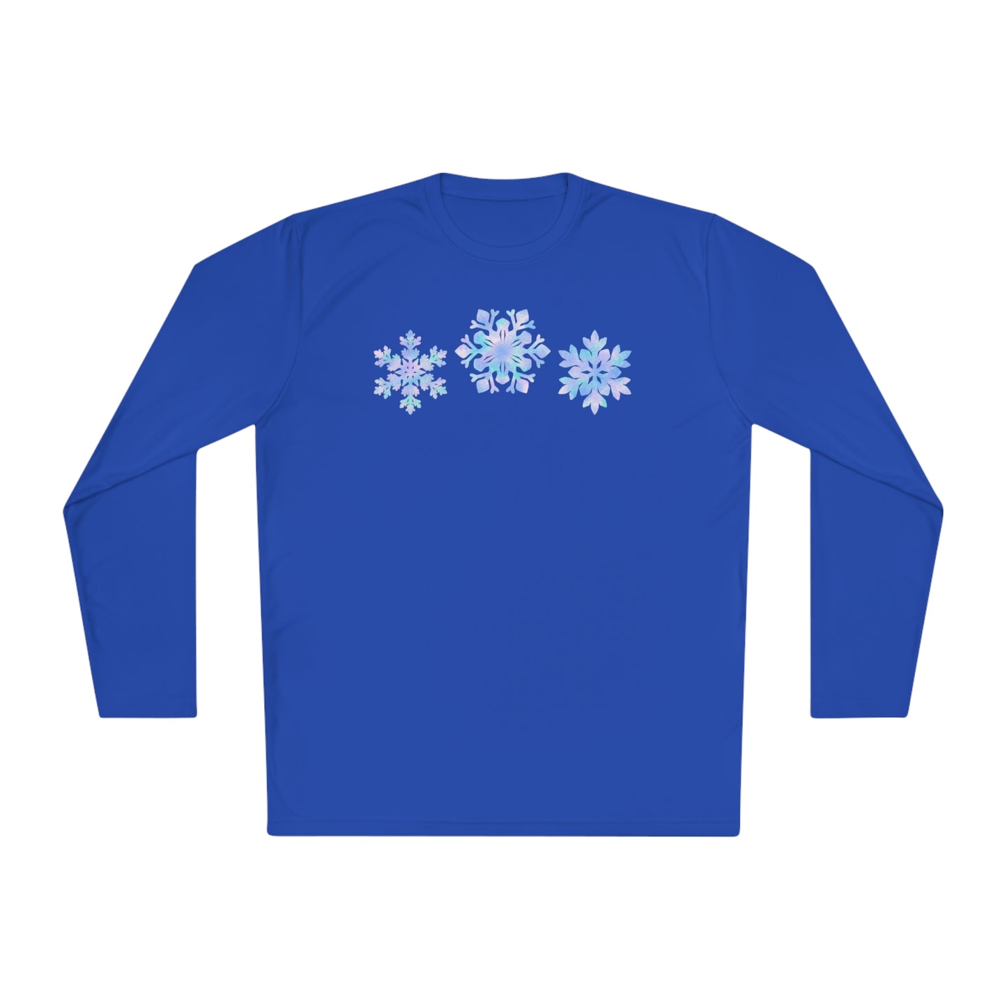 Blue Snowflakes Adult Long Sleeve Tee