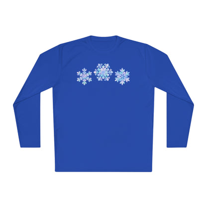 Blue Snowflakes Adult Long Sleeve Tee