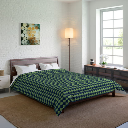 Diamond Bloom-Sage & Navy Basic Bedding Set
