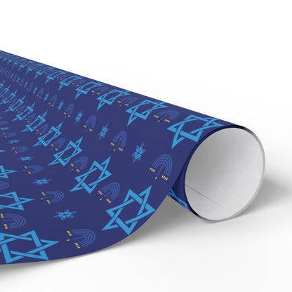 Menorah/Star of David 3 Hanukkah Wrapping Paper