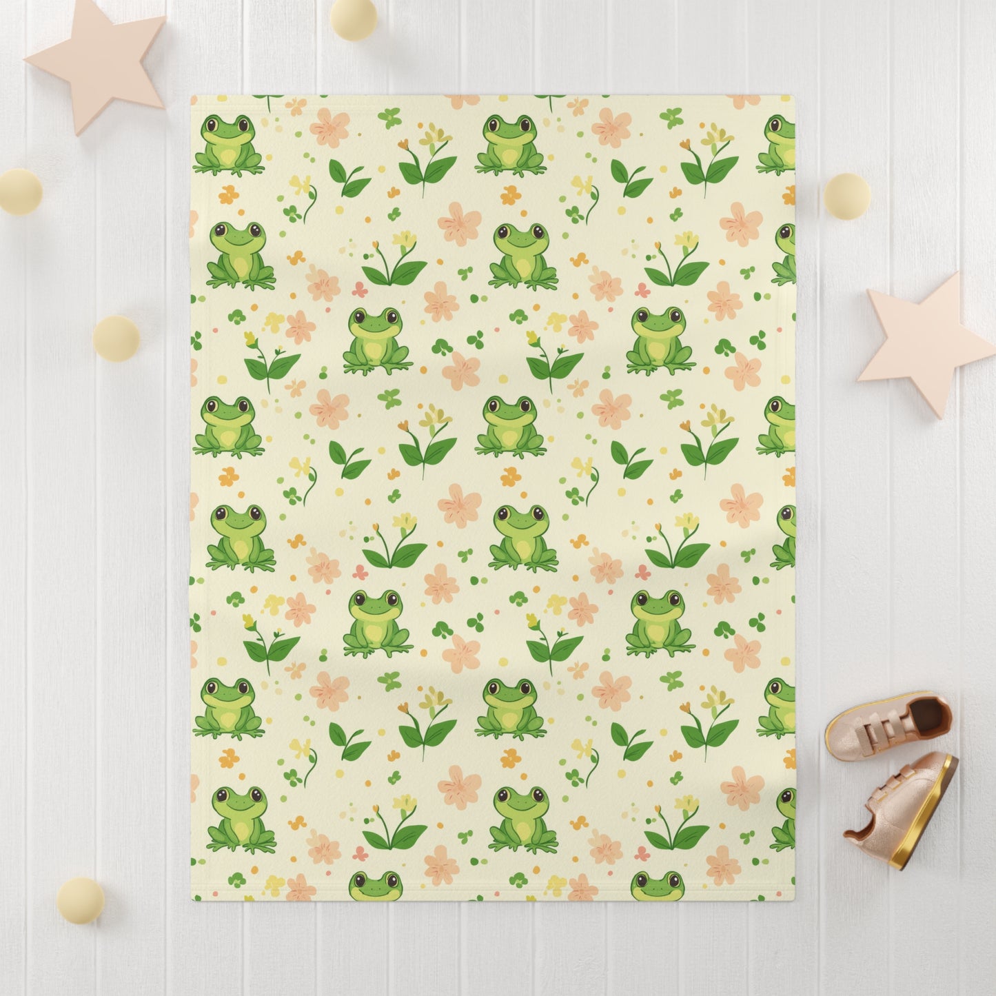 Froggy Meadow Baby Blanket