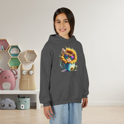 Cool Sunflower Kitten 1 Youth Hoodie