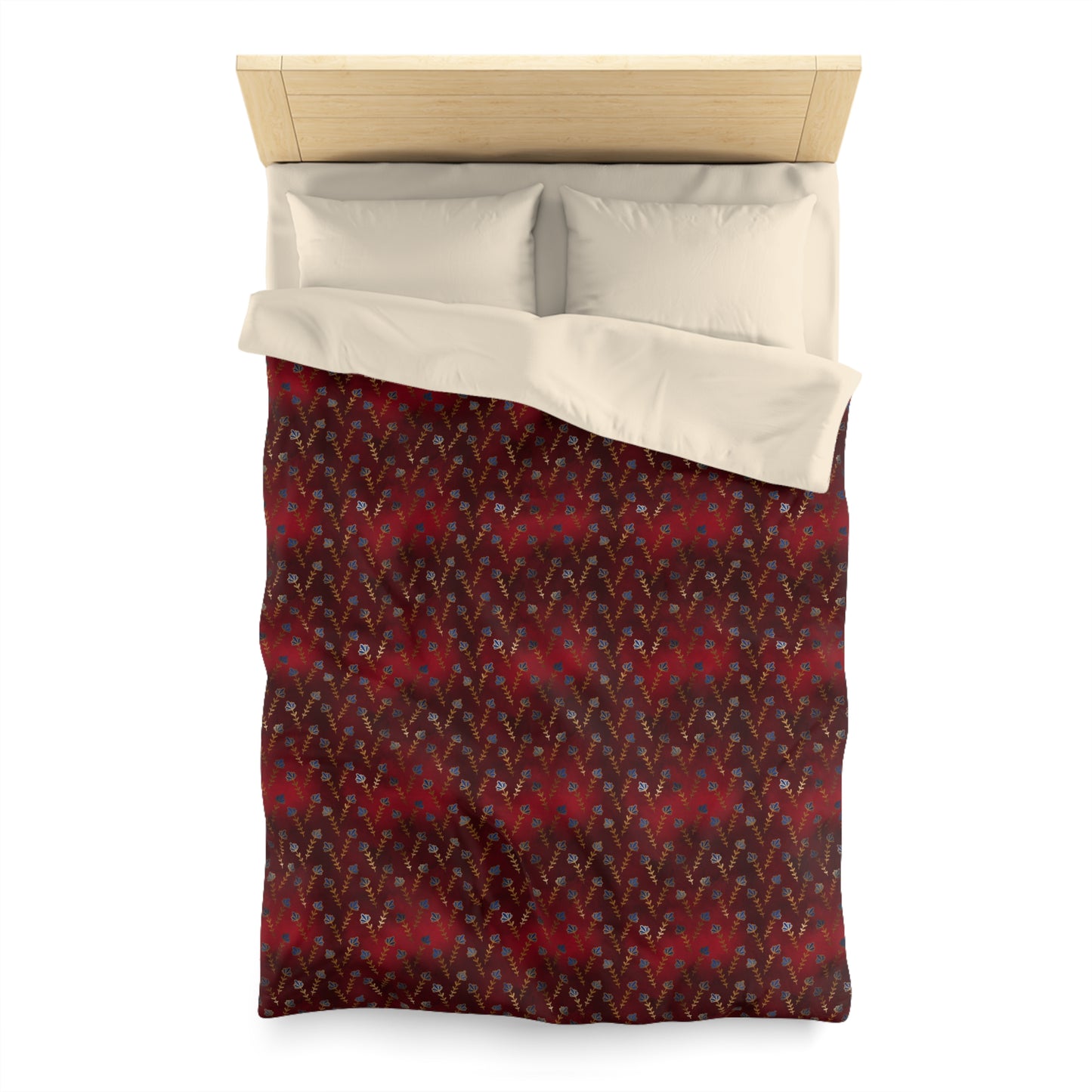 Ruby Night Blossoms Microfiber Duvet Cover
