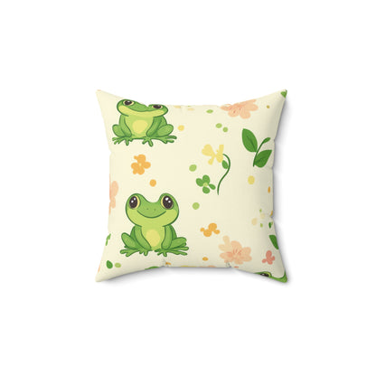 Froggy Meadow Throw Pillow
