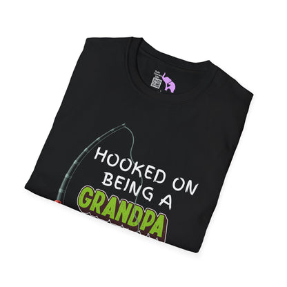 Hooked On Being A Grandpa Adult T-shirt