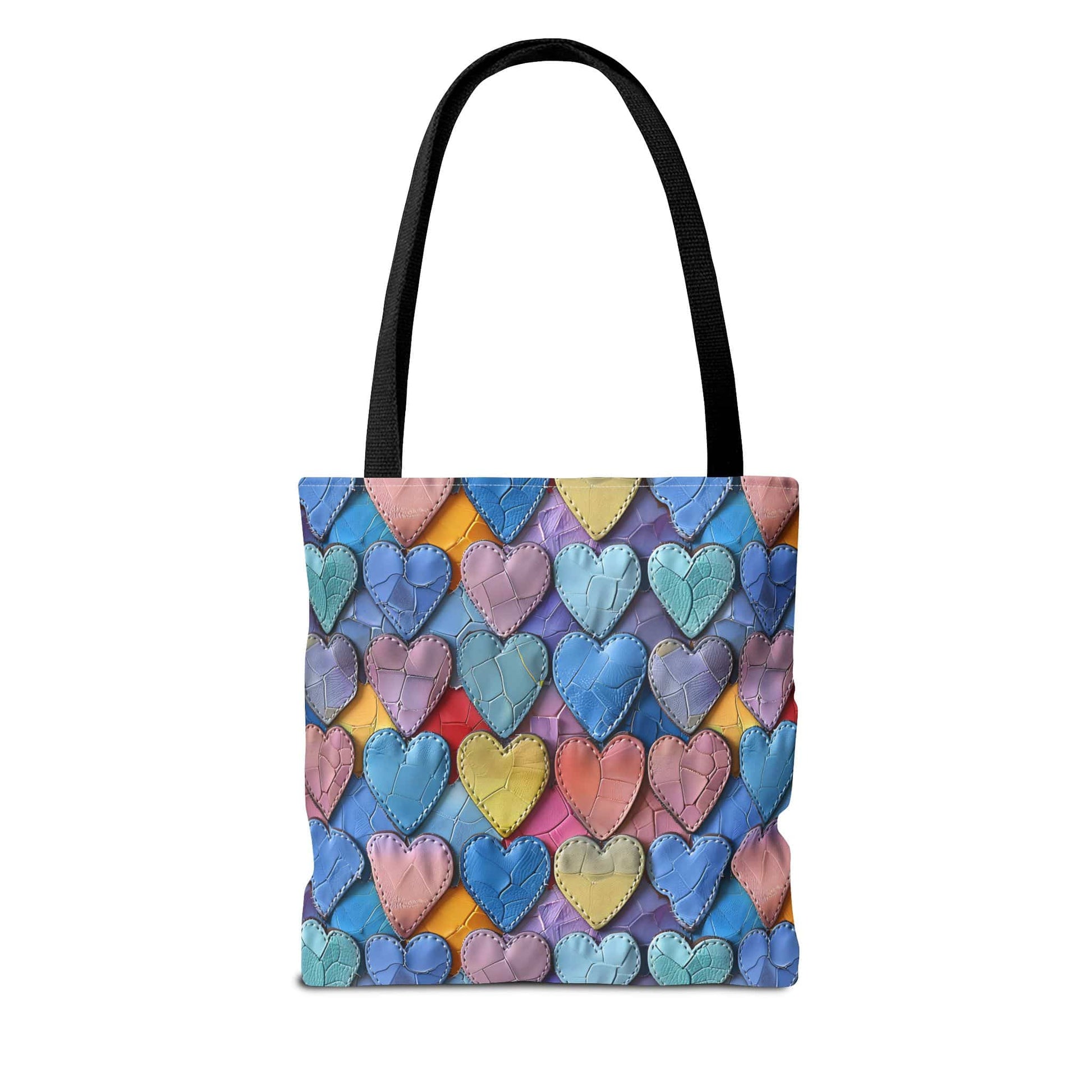 Color Pop Leather Hearts Canvas Tote Bag