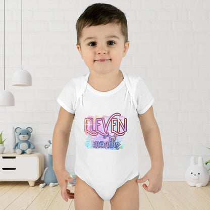 Pastel Wild One Milestone Baby Bodysuit-Eleven Months