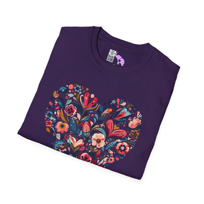 Floral Heart Adult T-shirt