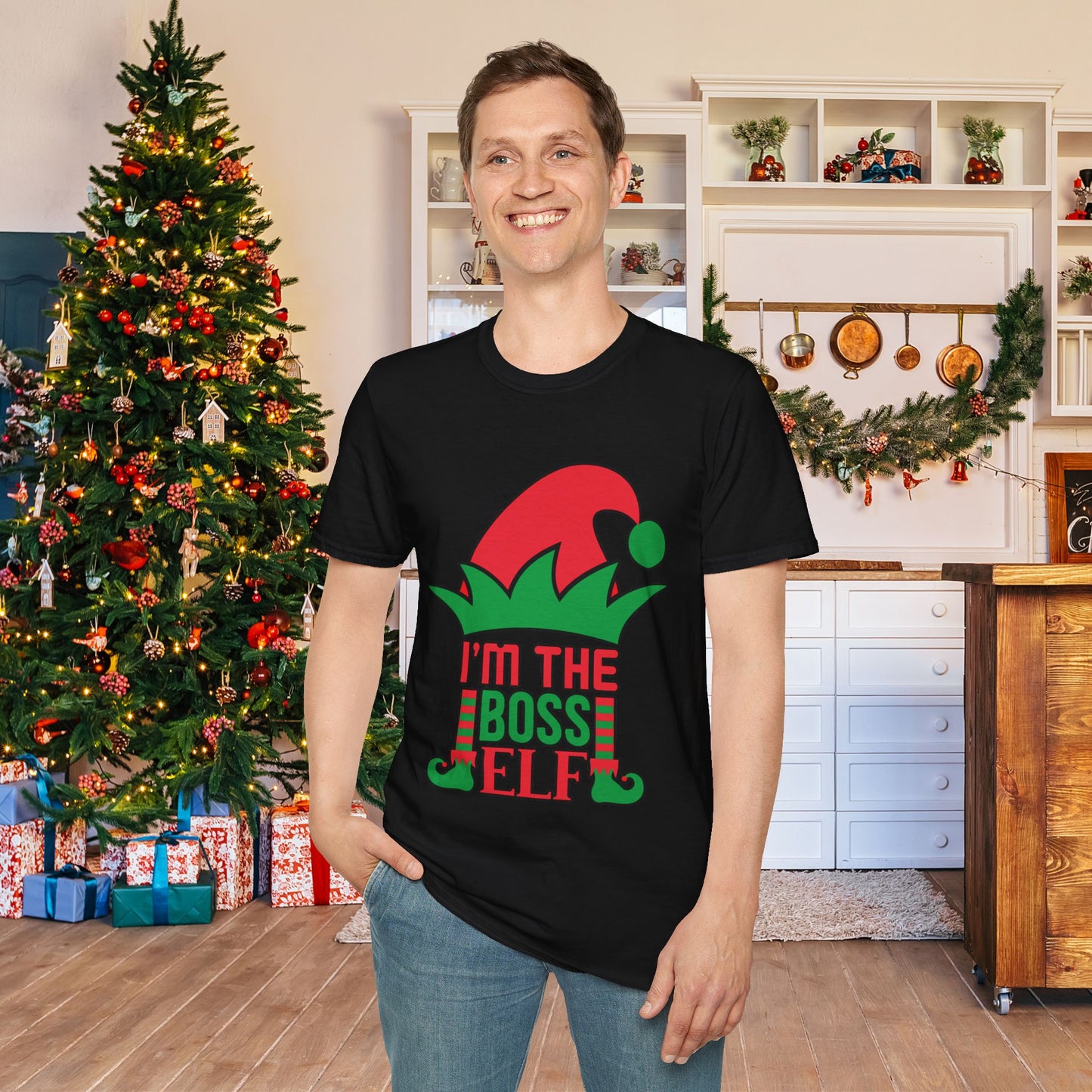 I'm The Boss Elf Adult T-shirt