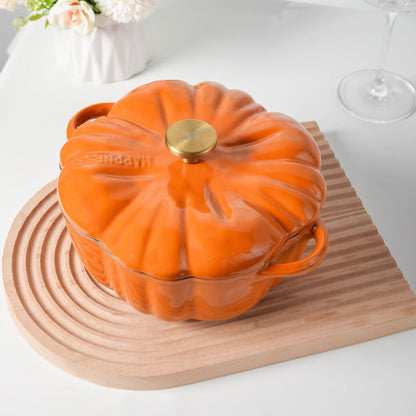 Pumpkin Shaped Cast Iron Enamel-coated Pot