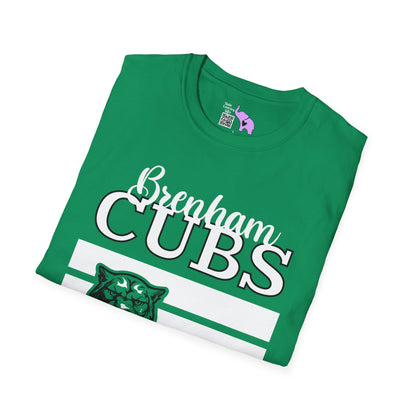 Brenham Cubs w/Mascot & Stripes Adult T-shirt