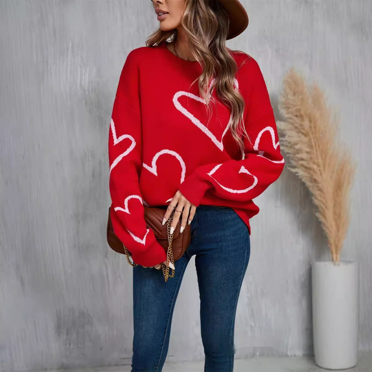 Adorable Hearts Pullover Sweater