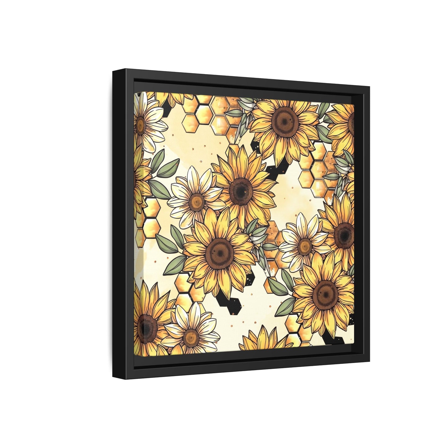 Sunflowers & Honeycombs Framed Canvas Art