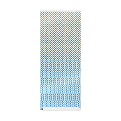 Cozy Blue Checkered Wrapping Paper