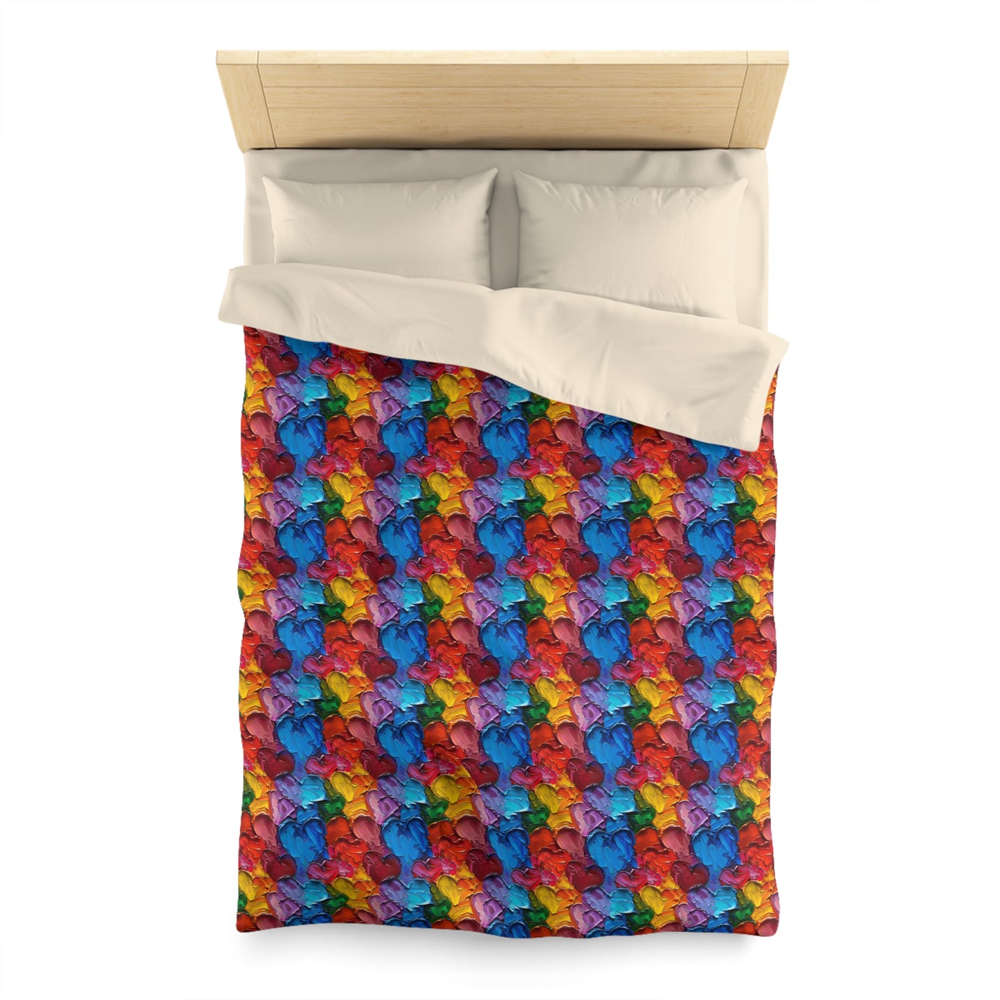 Palette Knife Hearts Microfiber Duvet Cover