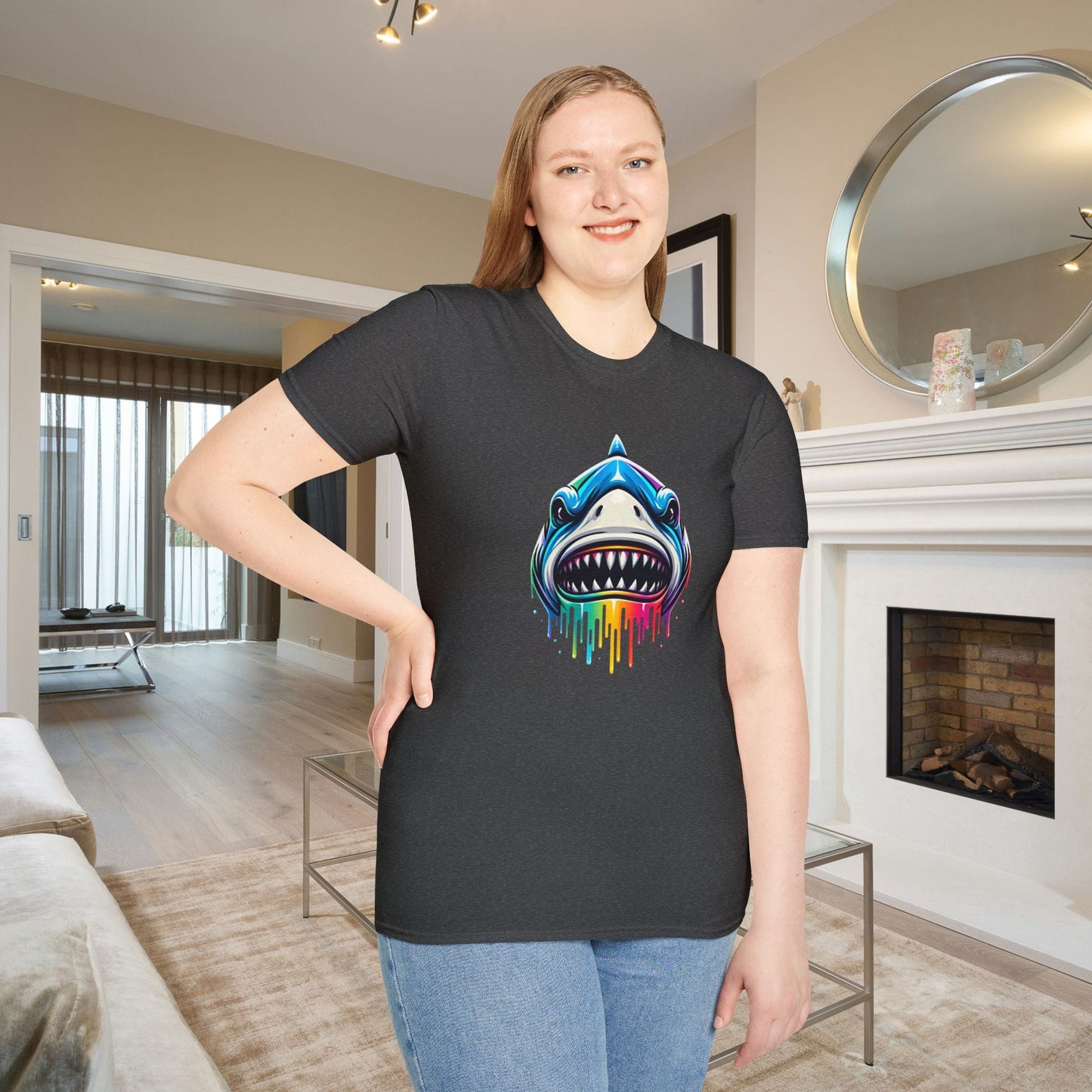 Colorful Shark Adult T-shirt