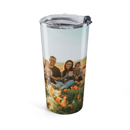Personalized 3 Photo 20oz Stainless Steel Tumbler – Custom 1 Portrait & 2 Landscape Picture Cup