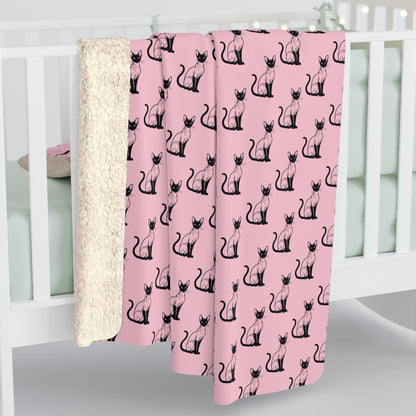 Siamese Charm – Pink Whisper Fleece Blanket