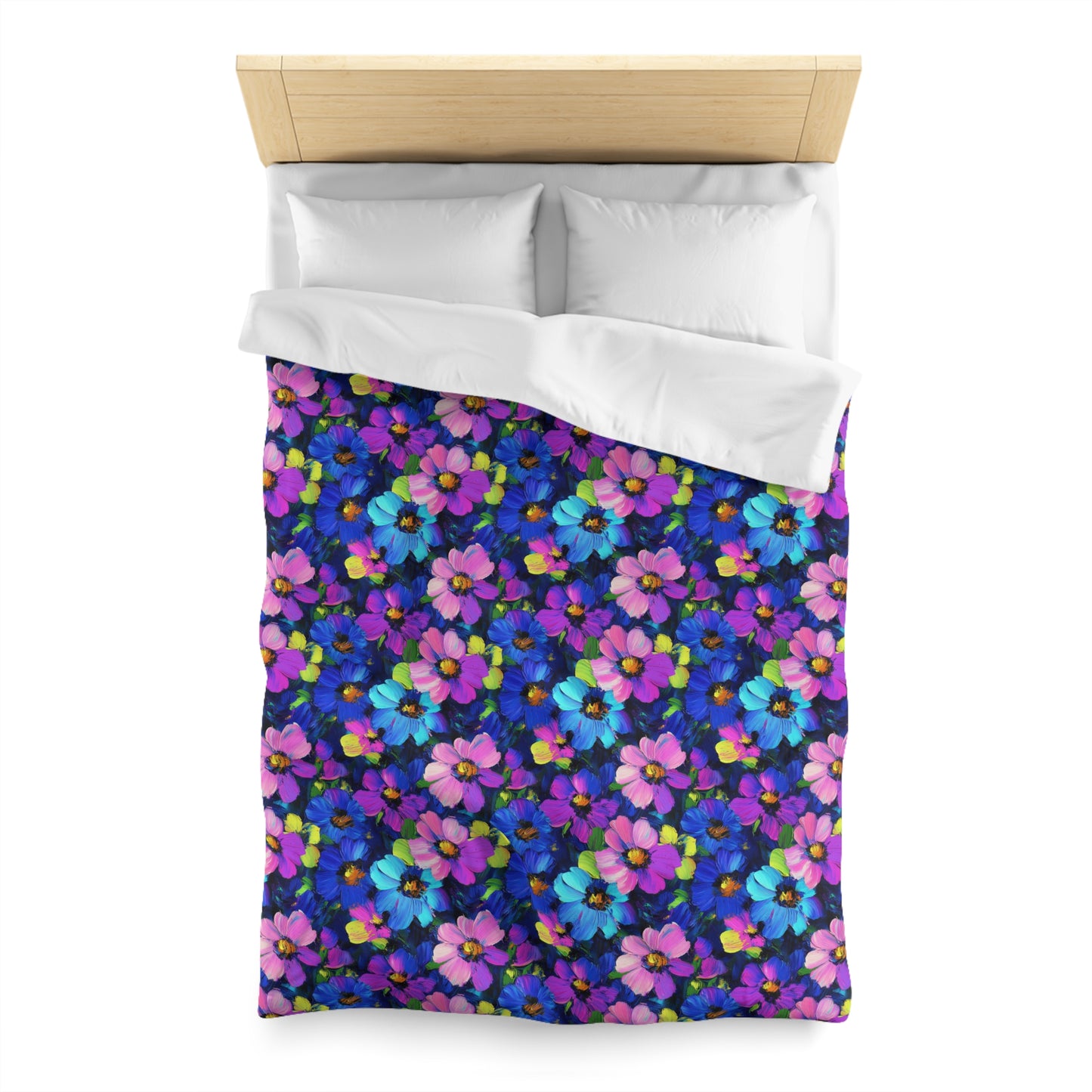 Watercolor Daisies Microfiber Duvet Cover