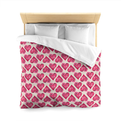 Simple Hearts Microfiber Duvet Cover