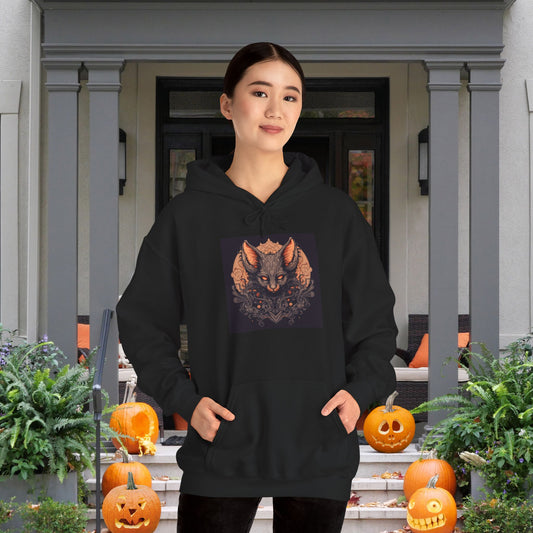 Creepy Bats Over Moon 12 Heavy Blend™ Hooded Sweatshirt