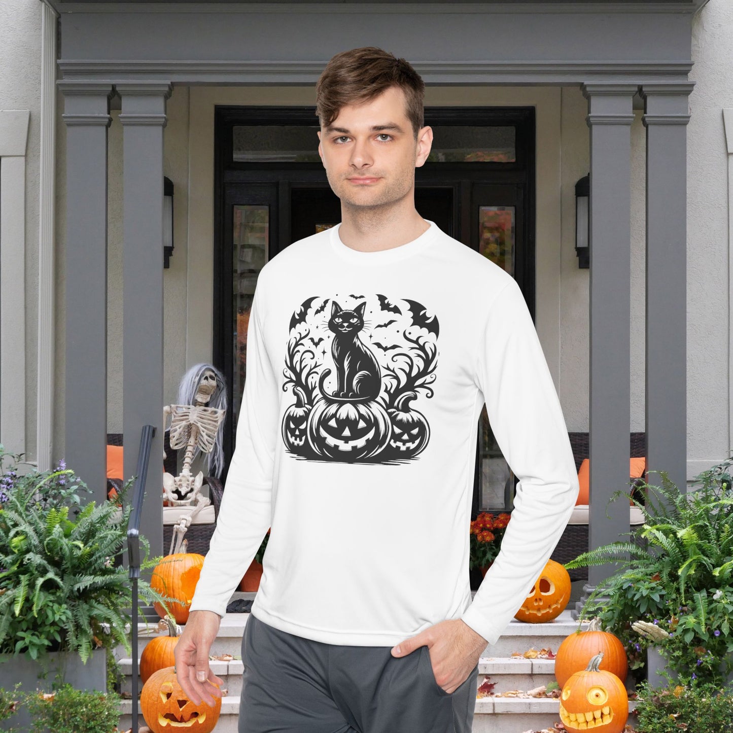 Whiskers at Witching Hour Adult Long Sleeve Tee