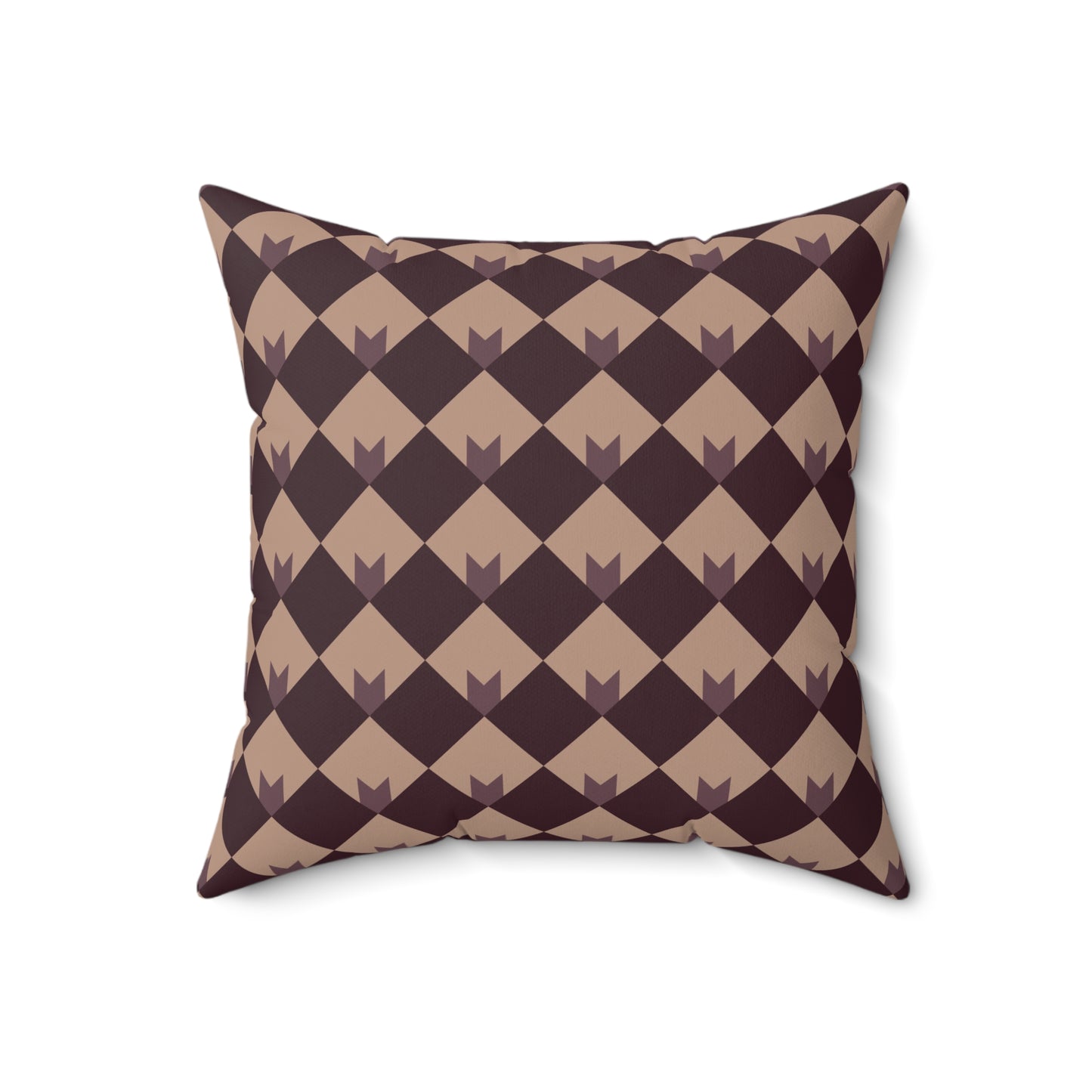 Diamond Bloom-Crimson & Plum Throw Pillow