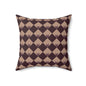 Diamond Bloom-Crimson & Plum Throw Pillow