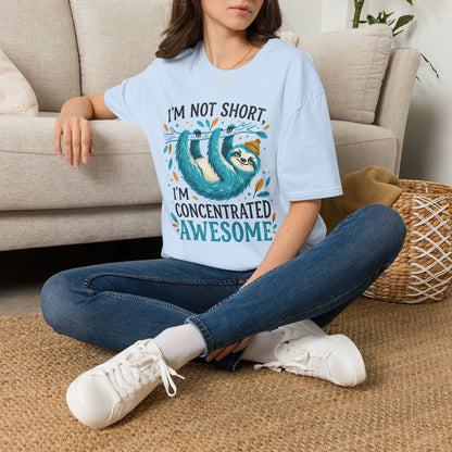 ""I'm Not Short I'm Concentrated Awesome (Sloth on Branch) Adult T-shirt