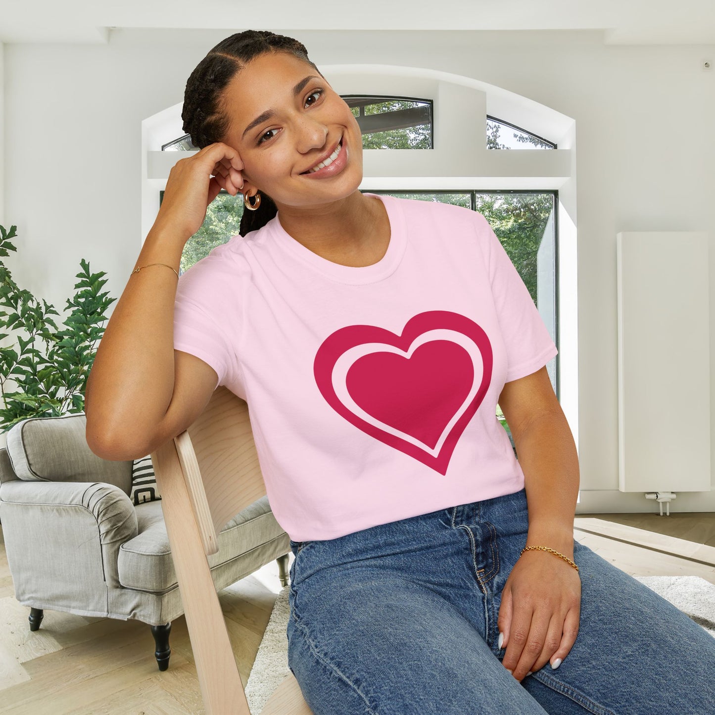 Heart Outline Adult Unisex Tshirt