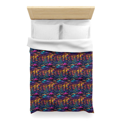 Psychedelic Spore Forest Microfiber Duvet Cover