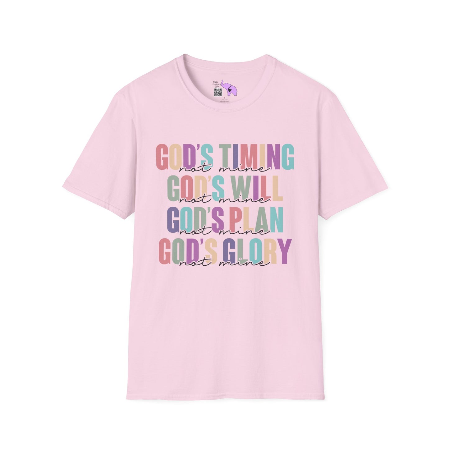 God's Timing/Will/Plan/Glory Not Mine Adult T-shirt