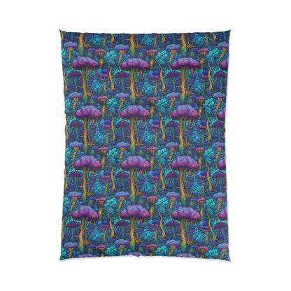 Trippy Purple Mushrooms Basic Bedding Set
